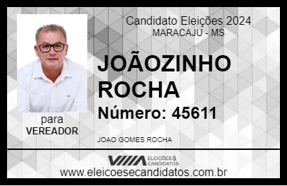 Candidato JOÃOZINHO ROCHA 2024 - MARACAJU - Eleições