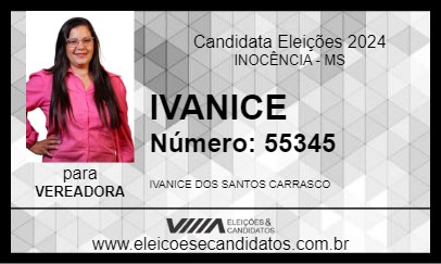 Candidato IVANICE 2024 - INOCÊNCIA - Eleições