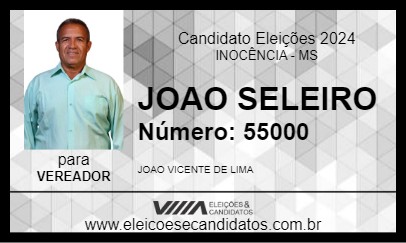 Candidato JOAO SELEIRO 2024 - INOCÊNCIA - Eleições