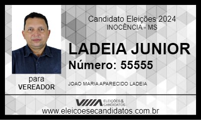 Candidato LADEIA JUNIOR 2024 - INOCÊNCIA - Eleições