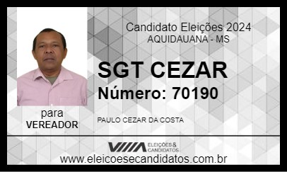 Candidato SGT CEZAR 2024 - AQUIDAUANA - Eleições