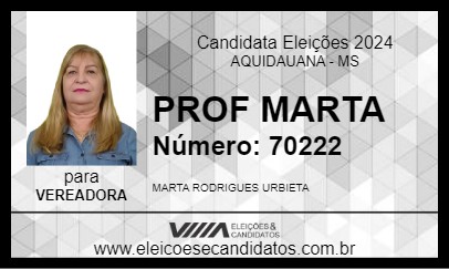 Candidato PROF MARTA 2024 - AQUIDAUANA - Eleições