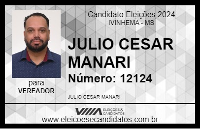 Candidato JULIO CESAR MANARI 2024 - IVINHEMA - Eleições