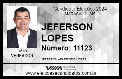 Candidato JEFERSON LOPES 2024 - MARACAJU - Eleições