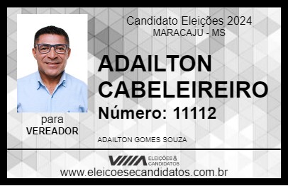 Candidato ADAILTON CABELEIREIRO 2024 - MARACAJU - Eleições