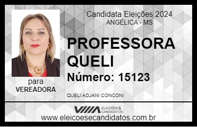 Candidato PROFESSORA QUELI 2024 - ANGÉLICA - Eleições