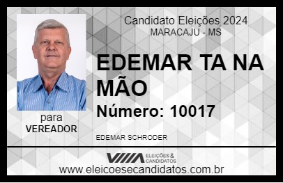 Candidato EDEMAR TA NA MÃO 2024 - MARACAJU - Eleições