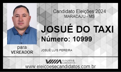 Candidato JOSUÉ DO TAXI 2024 - MARACAJU - Eleições