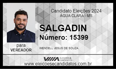 Candidato SALGADIN 2024 - ÁGUA CLARA - Eleições