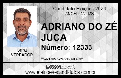 Candidato ADRIANO DO ZÉ JUCA 2024 - ANGÉLICA - Eleições