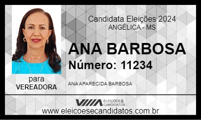 Candidato ANA BARBOSA 2024 - ANGÉLICA - Eleições