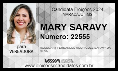 Candidato MARY SARAVY 2024 - MARACAJU - Eleições