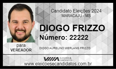 Candidato DIOGO FRIZZO 2024 - MARACAJU - Eleições