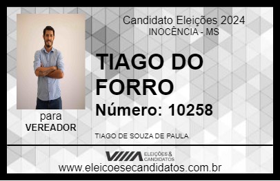 Candidato TIAGO DO FORRO 2024 - INOCÊNCIA - Eleições