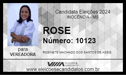 Candidato ROSE  2024 - INOCÊNCIA - Eleições