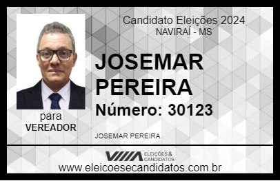 Candidato JOSEMAR PEREIRA 2024 - NAVIRAÍ - Eleições