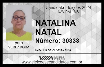 Candidato NATALINA NATAL 2024 - NAVIRAÍ - Eleições