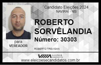 Candidato ROBERTO  SORVÊLANDIA 2024 - NAVIRAÍ - Eleições