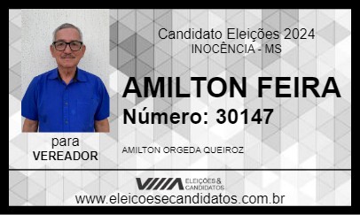 Candidato AMILTON FEIRA 2024 - INOCÊNCIA - Eleições