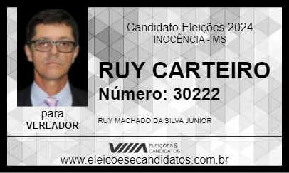 Candidato RUY CARTEIRO 2024 - INOCÊNCIA - Eleições