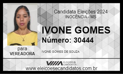 Candidato IVONE GOMES 2024 - INOCÊNCIA - Eleições