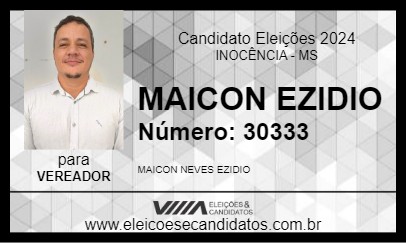 Candidato MAICON EZIDIO 2024 - INOCÊNCIA - Eleições