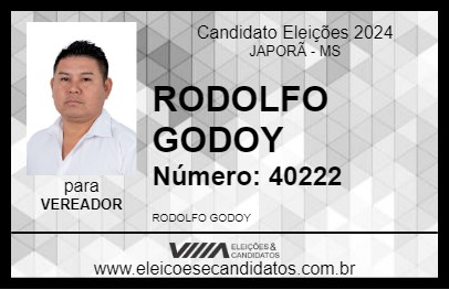 Candidato RODOLFO GODOY 2024 - JAPORÃ - Eleições