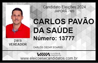 Candidato CARLOS PAVÃO DA SAÚDE 2024 - JAPORÃ - Eleições