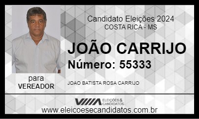 Candidato JOÃO CARRIJO 2024 - COSTA RICA - Eleições