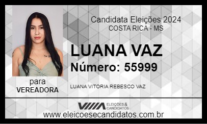 Candidato LUANA VAZ 2024 - COSTA RICA - Eleições