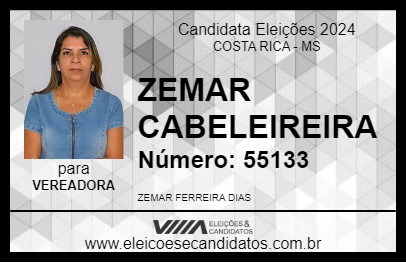 Candidato ZEMAR CABELEIREIRA 2024 - COSTA RICA - Eleições