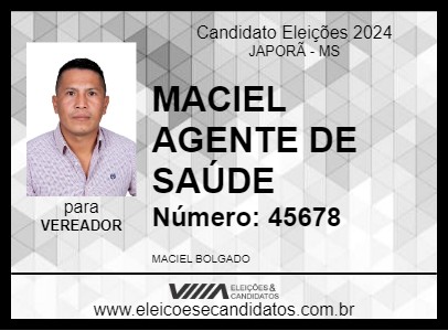 Candidato MACIEL AGENTE DE SAÚDE 2024 - JAPORÃ - Eleições