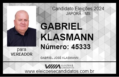 Candidato GABRIEL KLASMANN 2024 - JAPORÃ - Eleições