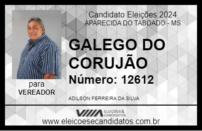 Candidato GALEGO DO CORUJÃO 2024 - APARECIDA DO TABOADO - Eleições