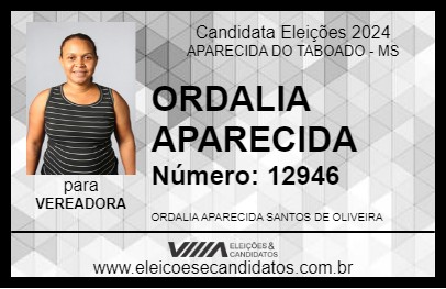 Candidato ORDALIA APARECIDA 2024 - APARECIDA DO TABOADO - Eleições