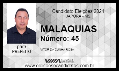 Candidato MALAQUIAS 2024 - JAPORÃ - Eleições