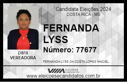 Candidato FERNANDA LYSS 2024 - COSTA RICA - Eleições