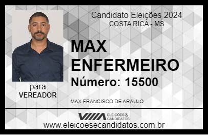 Candidato MAX ENFERMEIRO 2024 - COSTA RICA - Eleições