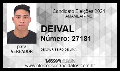 Candidato DEIVAL 2024 - AMAMBAI - Eleições