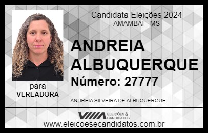 Candidato ANDREIA ALBUQUERQUE 2024 - AMAMBAI - Eleições