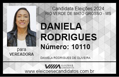 Candidato DANIELA RODRIGUES 2024 - RIO VERDE DE MATO GROSSO - Eleições