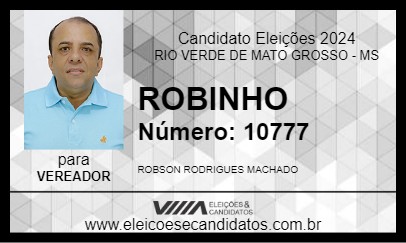 Candidato ROBINHO 2024 - RIO VERDE DE MATO GROSSO - Eleições