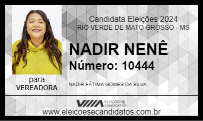 Candidato NADIR NENÊ 2024 - RIO VERDE DE MATO GROSSO - Eleições