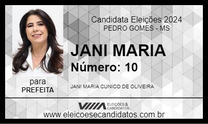 Candidato JANI MARIA 2024 - PEDRO GOMES - Eleições