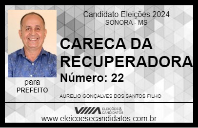 Candidato CARECA DA RECUPERADORA 2024 - SONORA - Eleições