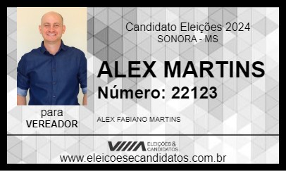 Candidato ALEX MARTINS 2024 - SONORA - Eleições