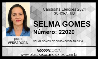 Candidato SELMA GOMES 2024 - SONORA - Eleições