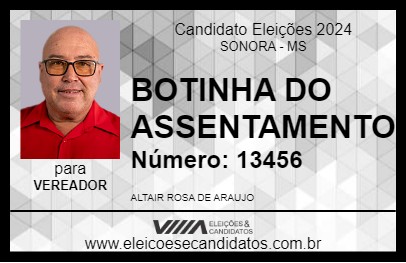 Candidato BOTINHA DO ASSENTAMENTO 2024 - SONORA - Eleições