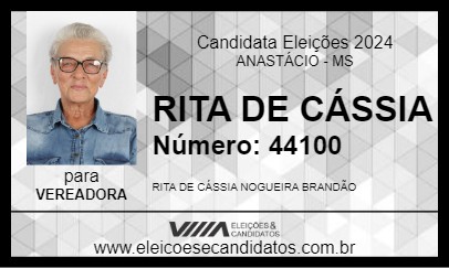 Candidato RITA DE CÁSSIA 2024 - ANASTÁCIO - Eleições