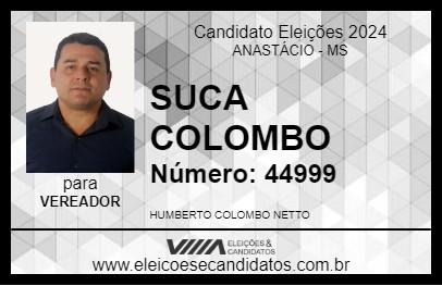 Candidato SUCA COLOMBO 2024 - ANASTÁCIO - Eleições